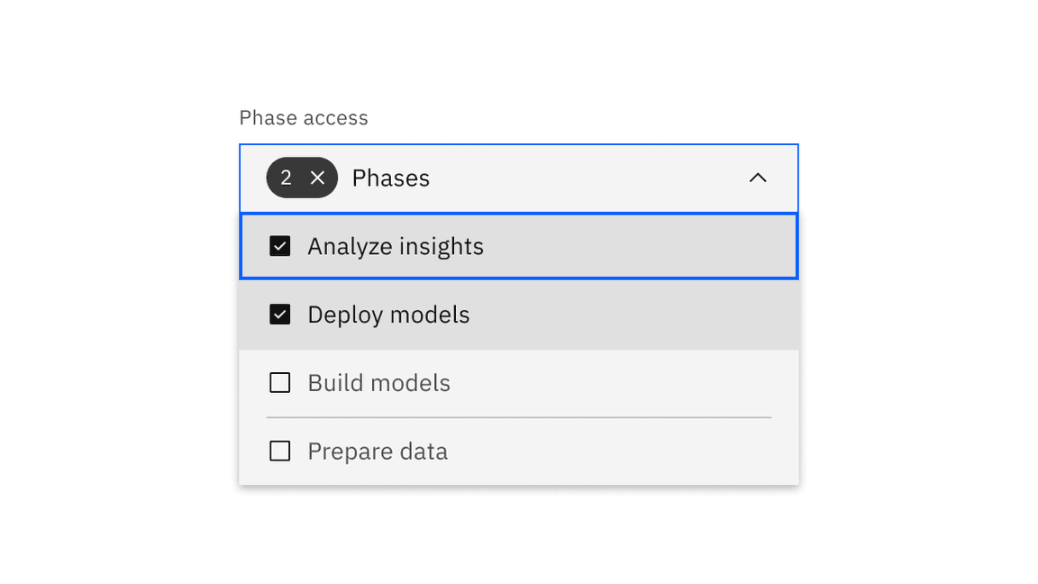 Default multiselect dropdown selected state.